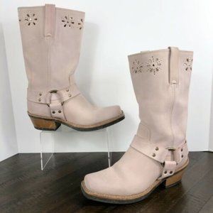 Frye NWT Blush Laser Floral Cut-Out Harness Boots